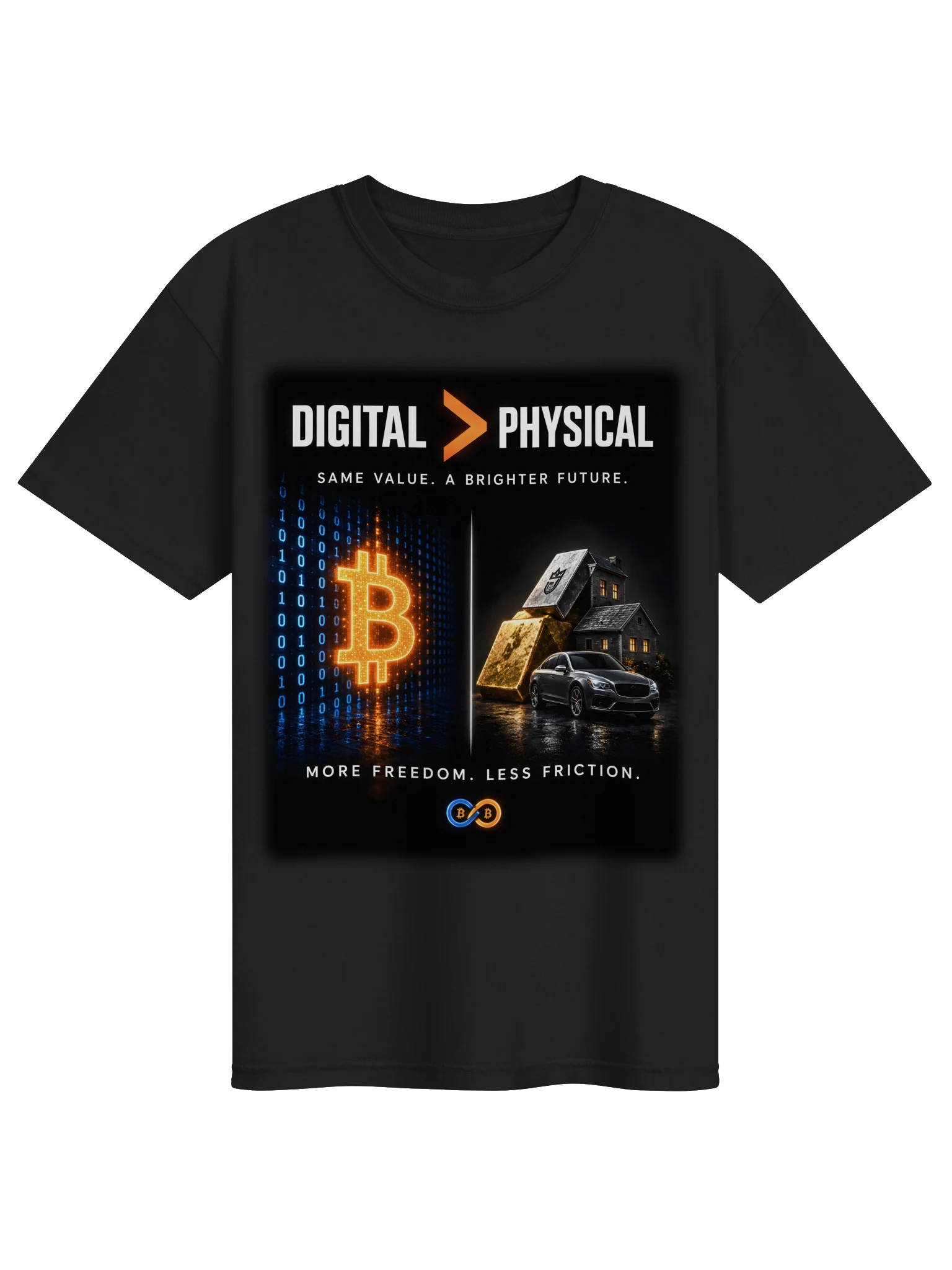 Digital Greater Than Physical Shirt (Black) product image (1)