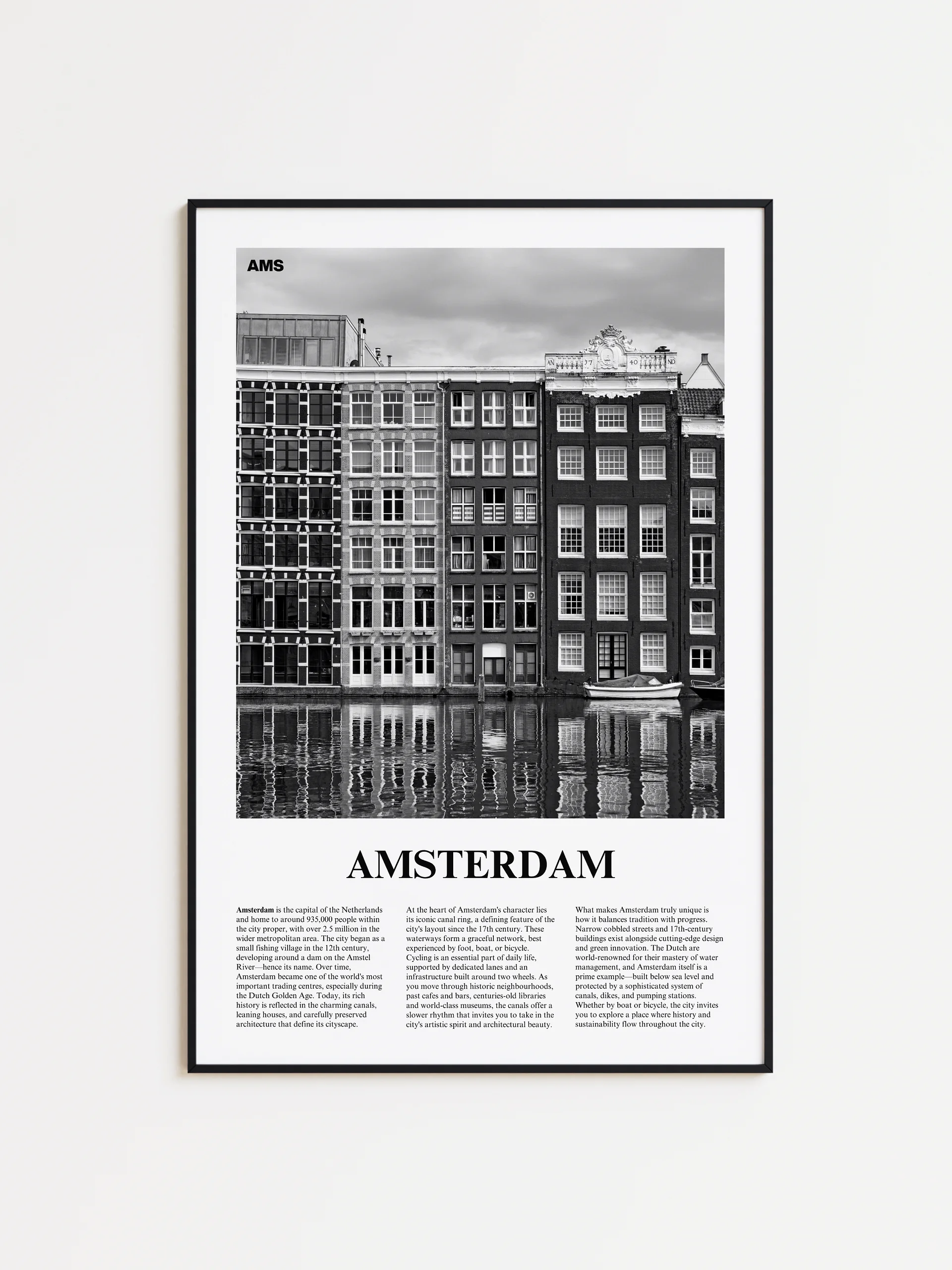 Amsterdam 01 Newspaper Poster | Framed product image (1)