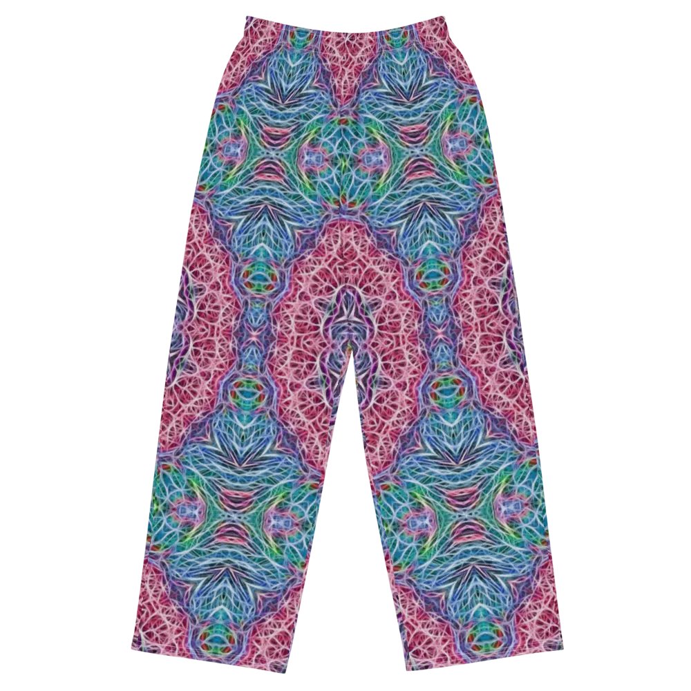 Blue Red Snowflake Kaleidoscope Wideleg Pants product image (2)