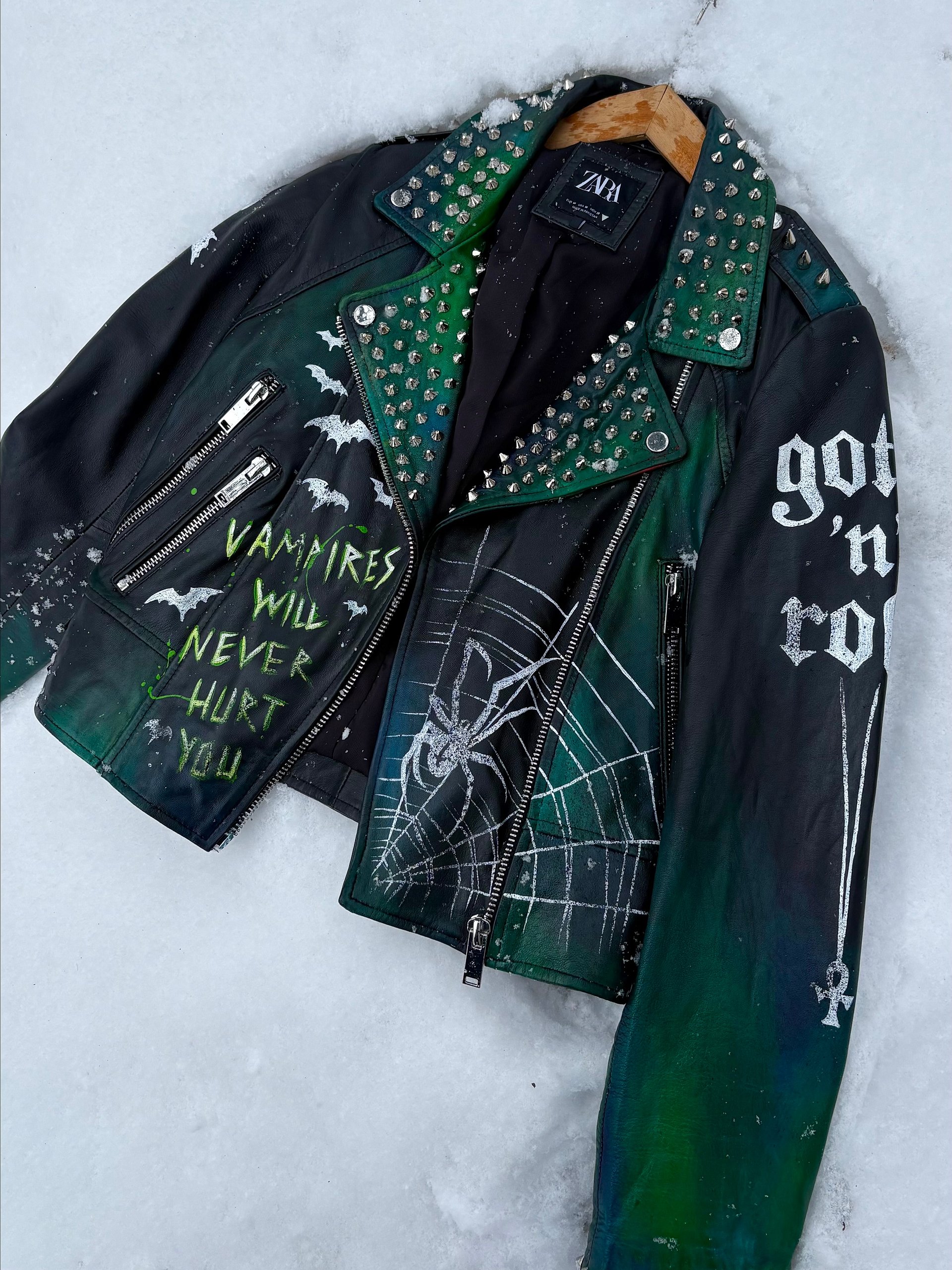 The 69 Eyes Custom Hand-Painted Leather Jacket – Helsinki Vampires Edition- Size S/M product image (4)