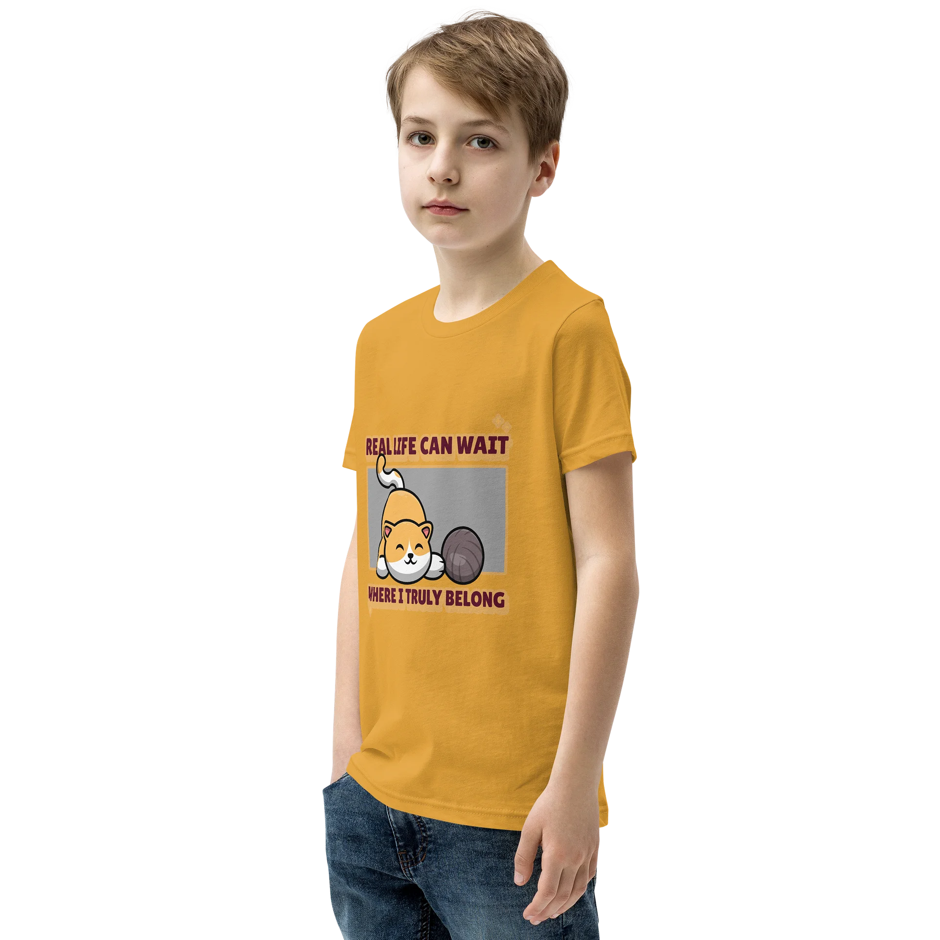 Real Life Cannot Wait – Kids Motivational tee product image (3)