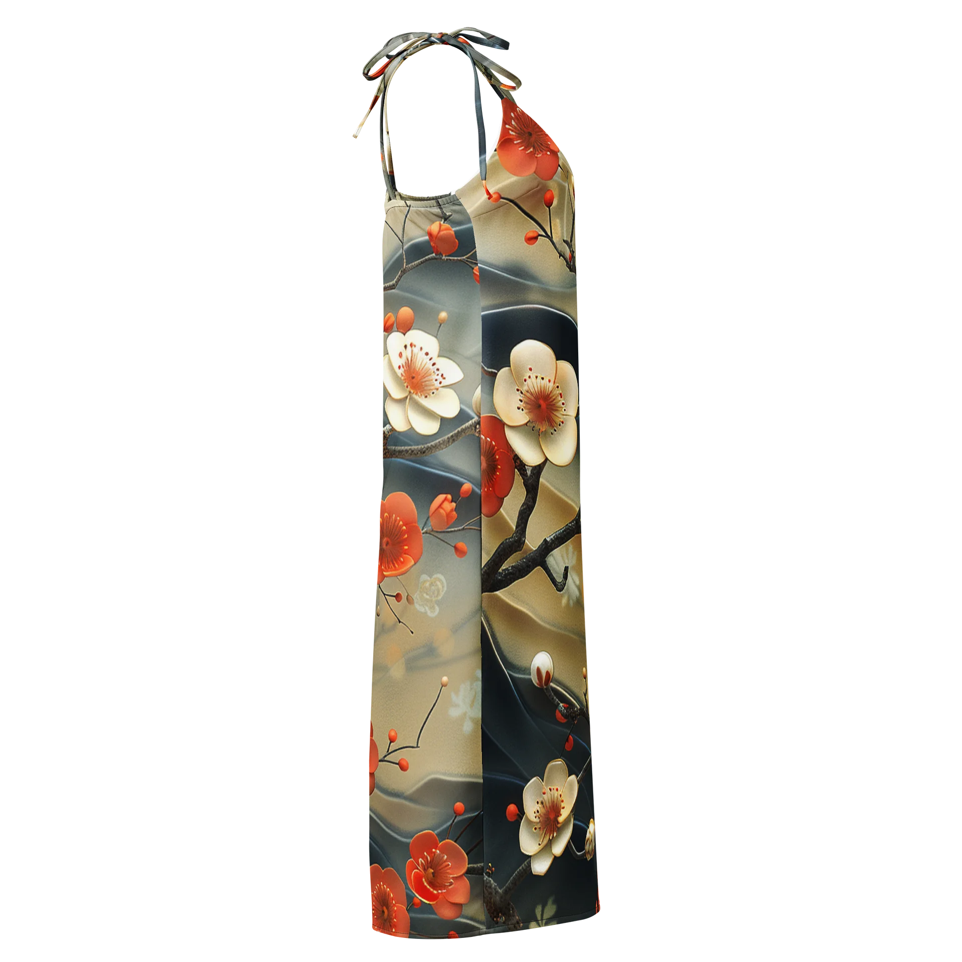 Traditional Japanese Floral Slip Dress - Plum Blossom Aesthetic Apparel product image (4)