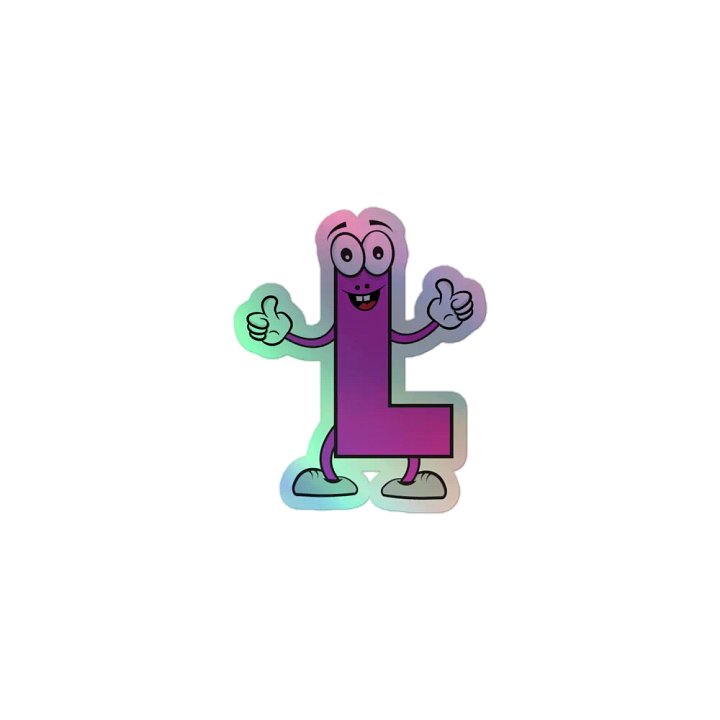 L Letter Cartoon Character Holographic Sticker product image (1)