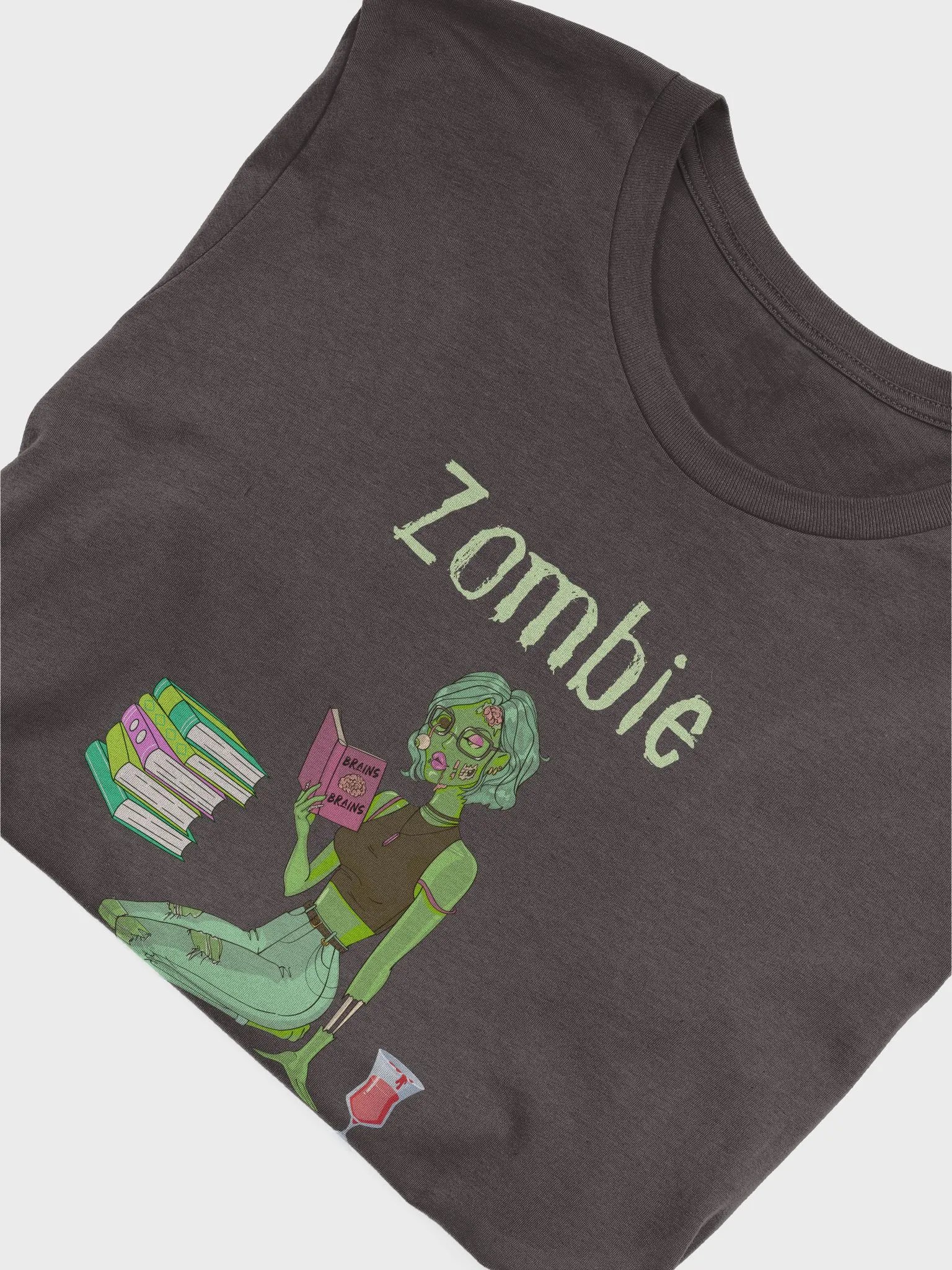 Zombie Book Lover Brown T-shirt product image (5)