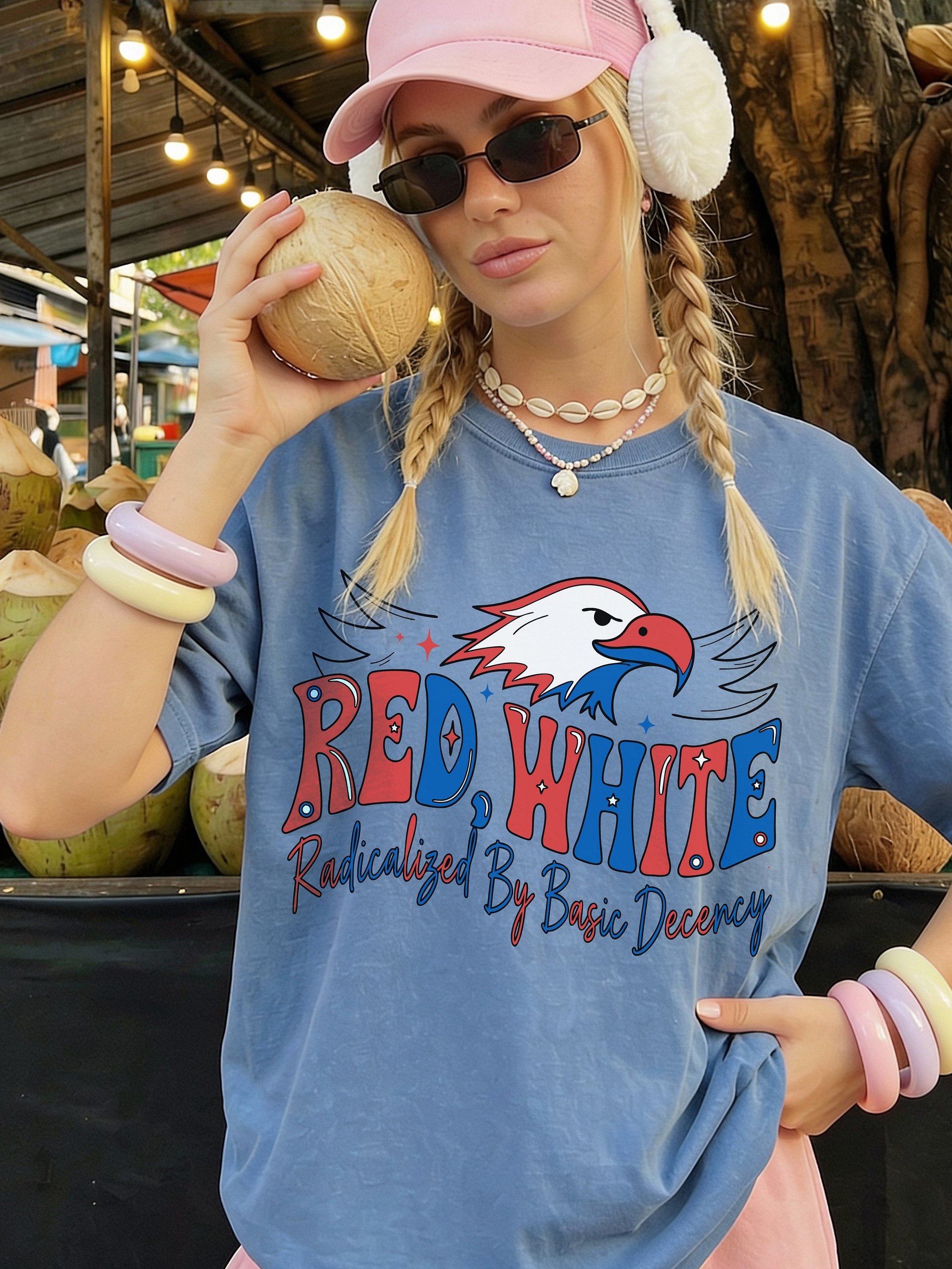 Radicalized By Basic Decency, Patriotic USA 250 Eagle Shirt product image (11)