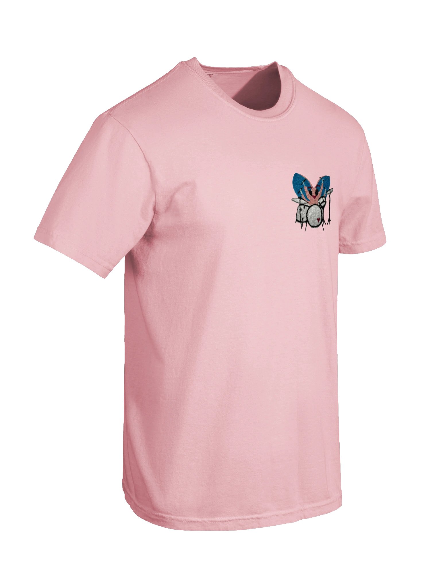 Bug Band Adult Unisex Embroidered Tee Left Chest PinkBug product image (6)