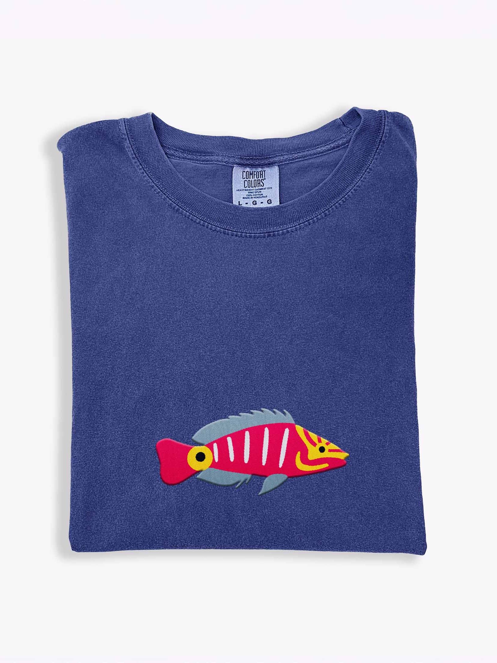 Mystery Wrasse Embroidered Shirt | Reef Aquarium Fish Embroidery Tee | Saltwater Marine Fish Apparel product image (1)