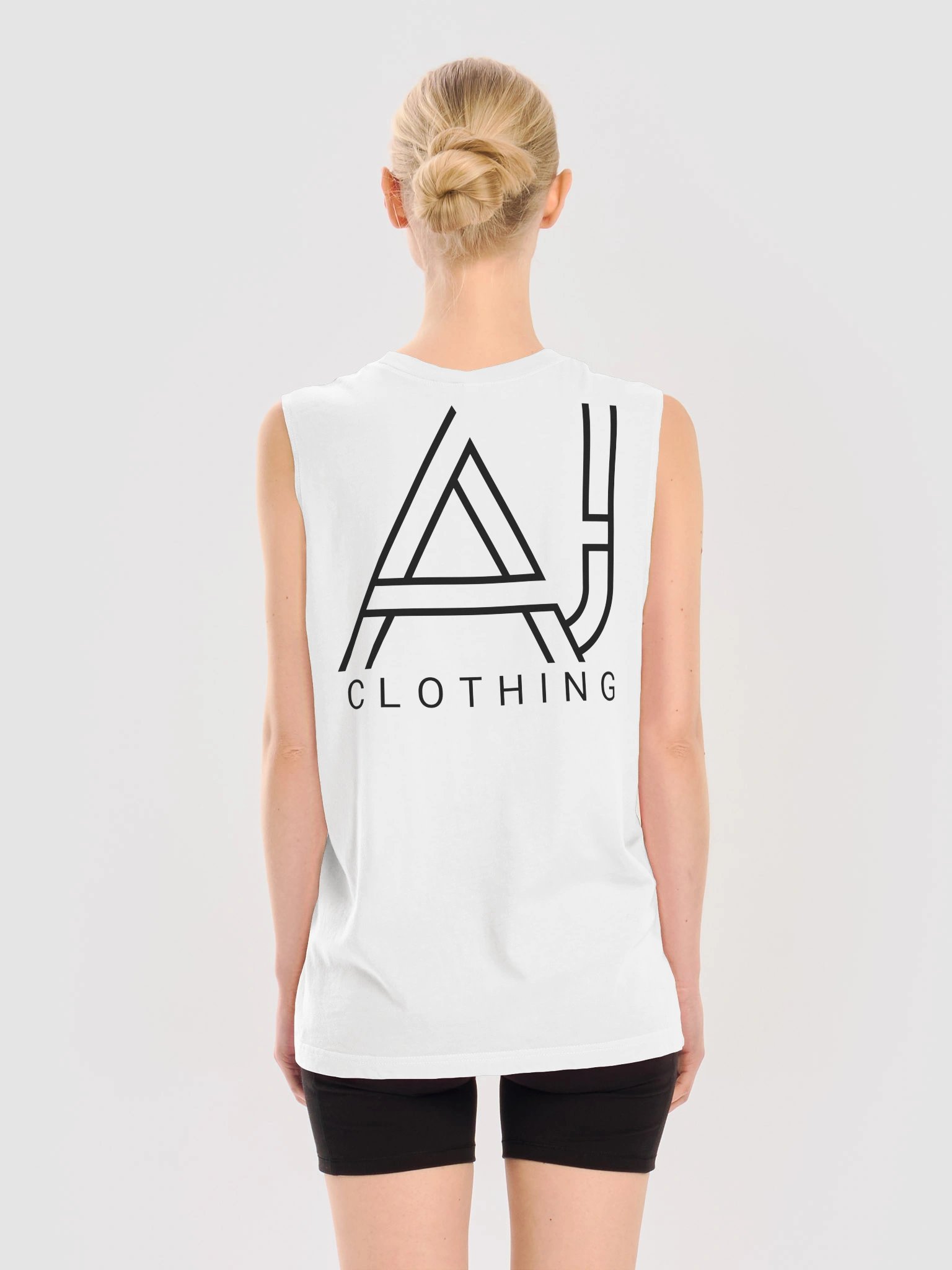 White Sleeveless Shirt Black Logo product image (4)