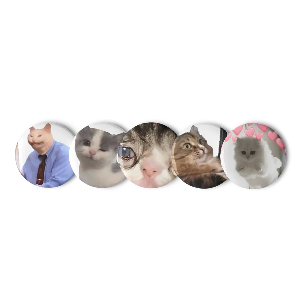 Set of Pin Buttons: Meme Cats 37 product image (9)