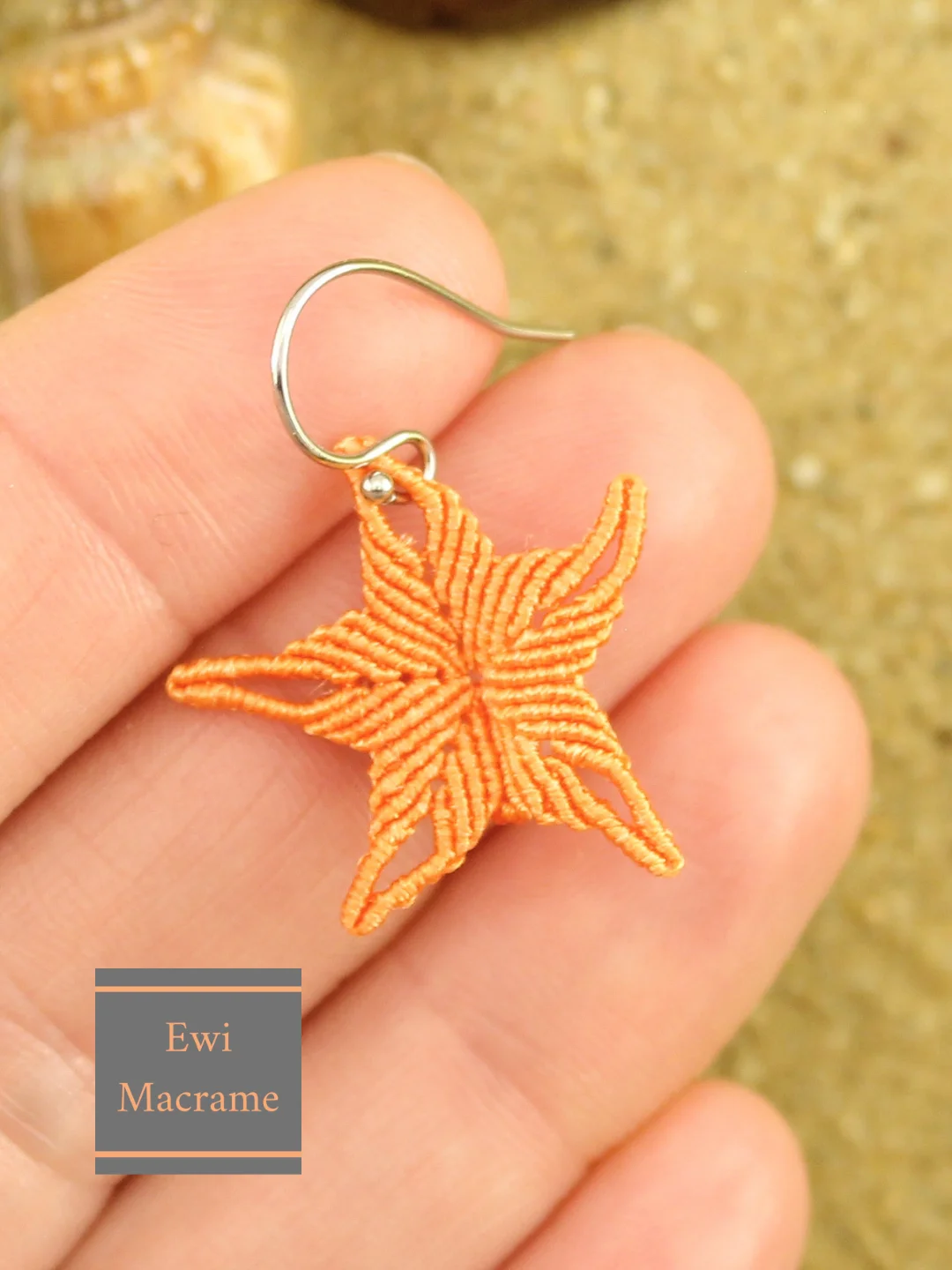 Micro Macrame Starfish Earrings – Photo & Video Tutorial product image (1)