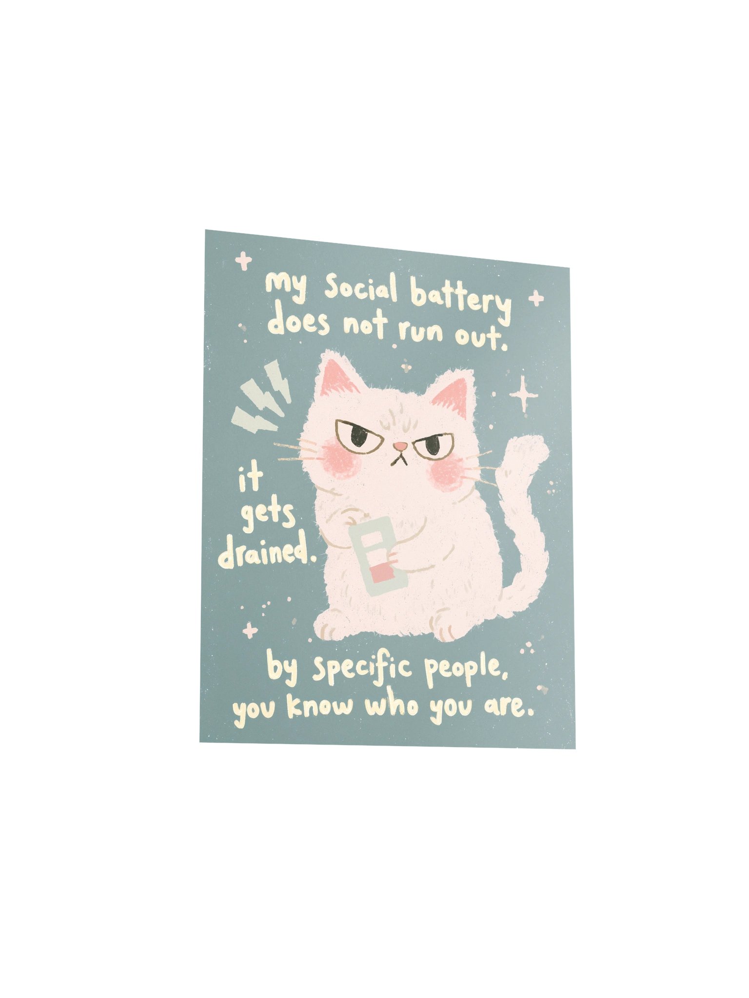 Social Battery Cat Poster product image (15)