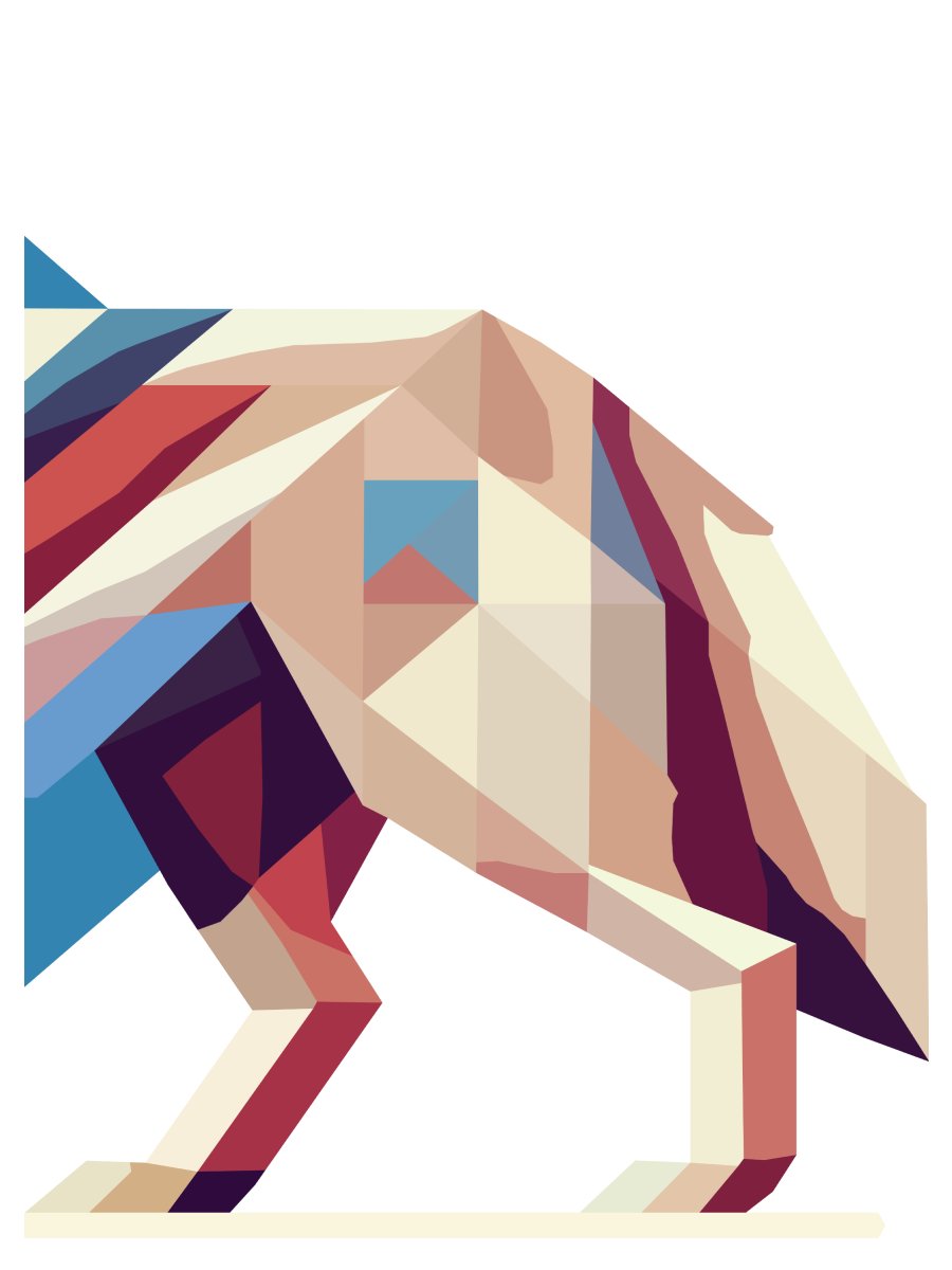 Free Geometric Wolf PNG Art - Transparent Background, Low Poly Animal Illustration product image (2)
