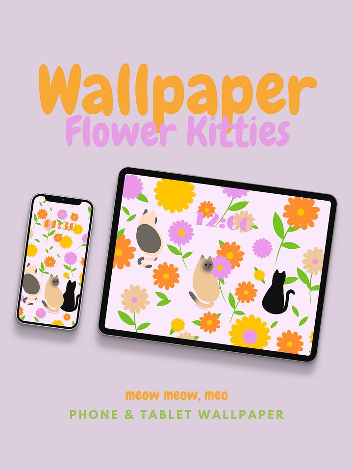 Flower Kitties // Wallpaper product image (1)