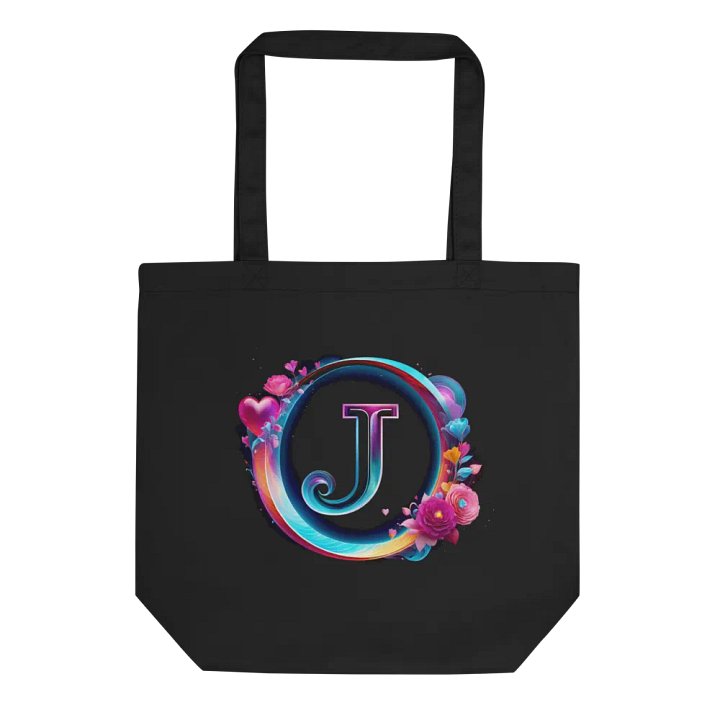 Valentine’s Monogram Letter J(6) Black Tote product image (2)