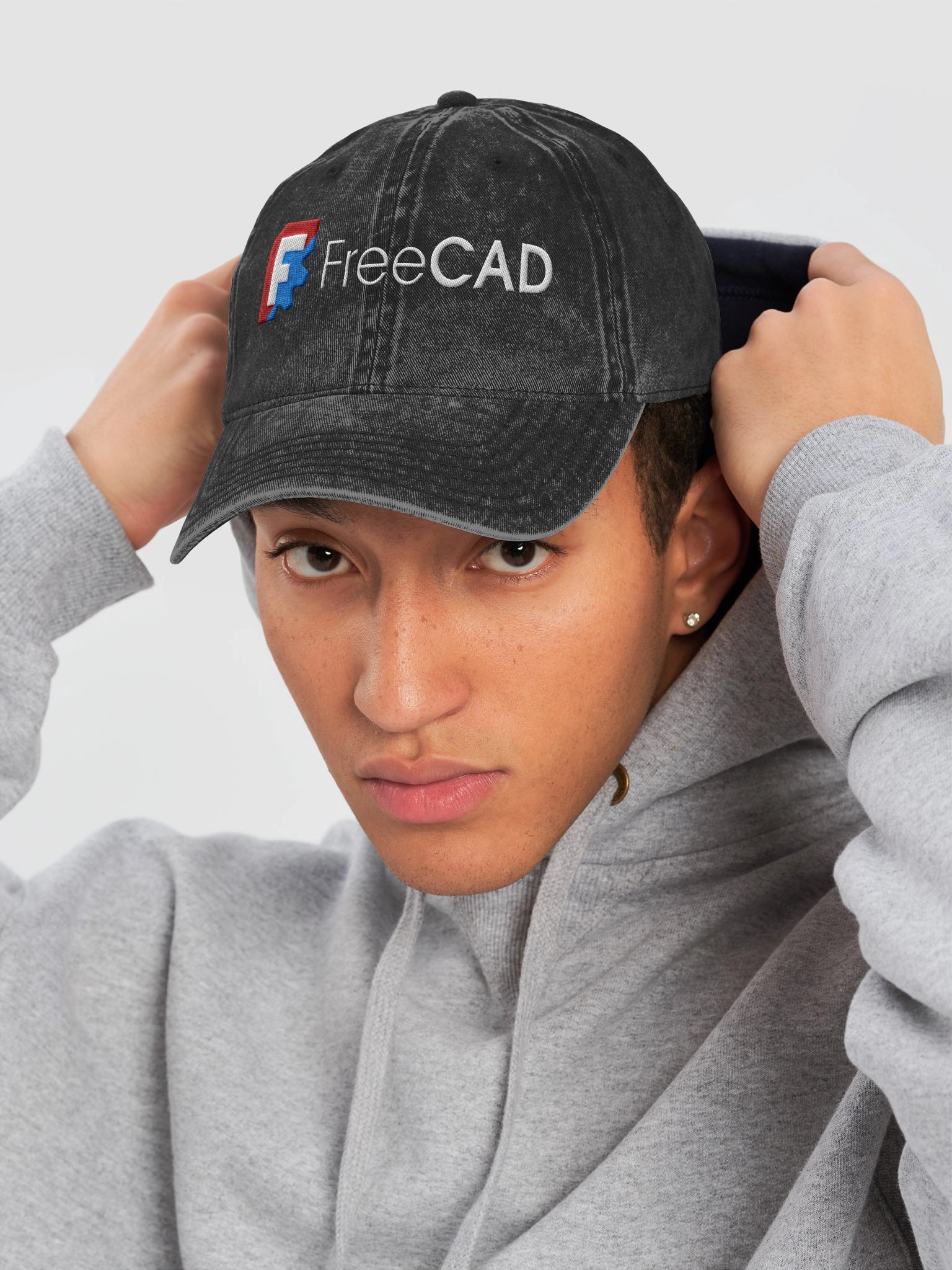 FreeCAD Stonewashed Embroidered Baseball Cap product image (6)