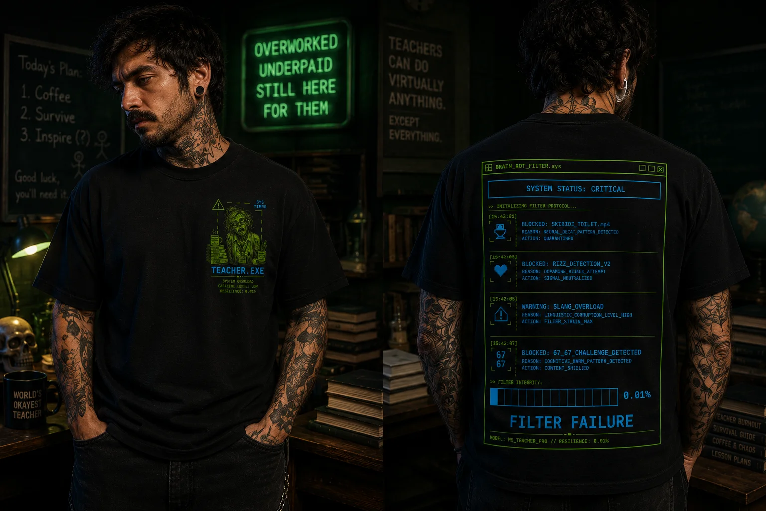 TEACHER.EXE – Brain Rot Filter Failure - Heavyweight Tee product image (3)