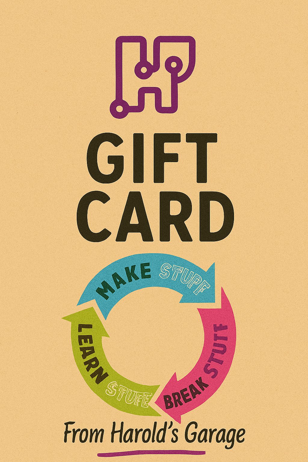 Harold’s Garage Gift Card – Handmade Gift Card for Custom Pens, Turned Gifts, Resin & Wood Creations, Personalized Handmade Items product image (1)
