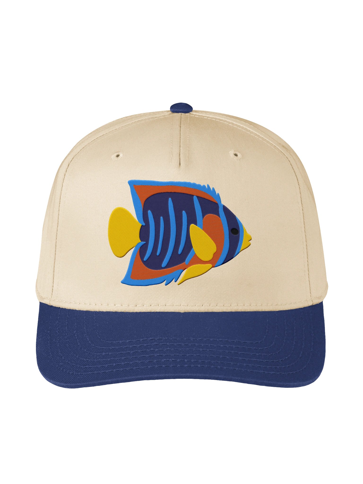 Juvenile Queen Angelfish Embroidered Mid-Profile Baseball Cap | Saltwater Reef Aquarium Fish Hat product image (1)