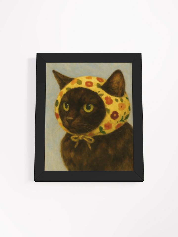 Framed Print - Babushka Cat Portrait 'Уголёк' (Ugolëk) product image (1)