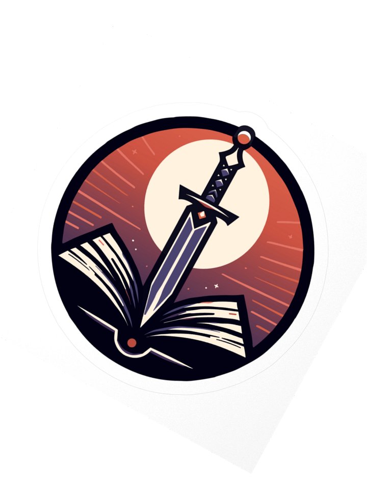 Blade Bound Sword & Book Emblem Kiss Cut Sticker product image (2)