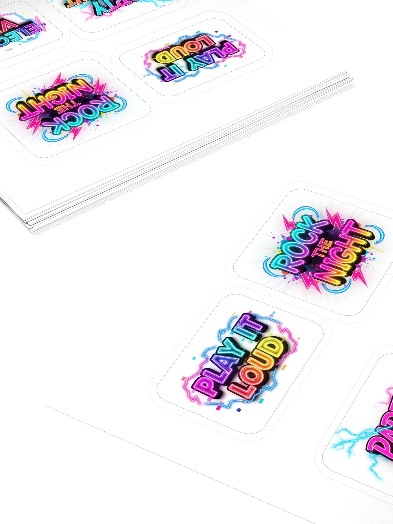 Neon Party Vibes Kiss Cut Stickers Set product image (4)