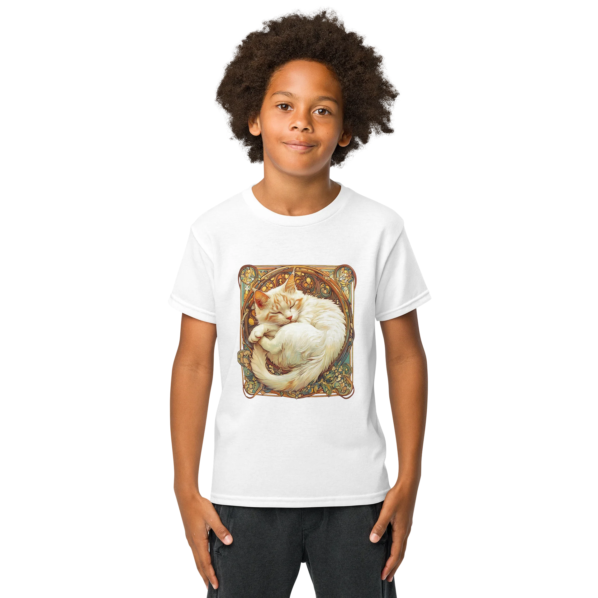 Art Nouveau Cat Dreams Youth Tee product image (57)