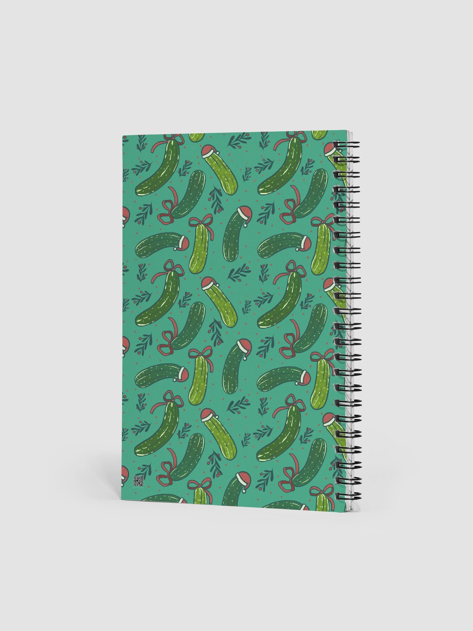 Christmas Pickles Patterned Notebook, Dark Green product image (2)
