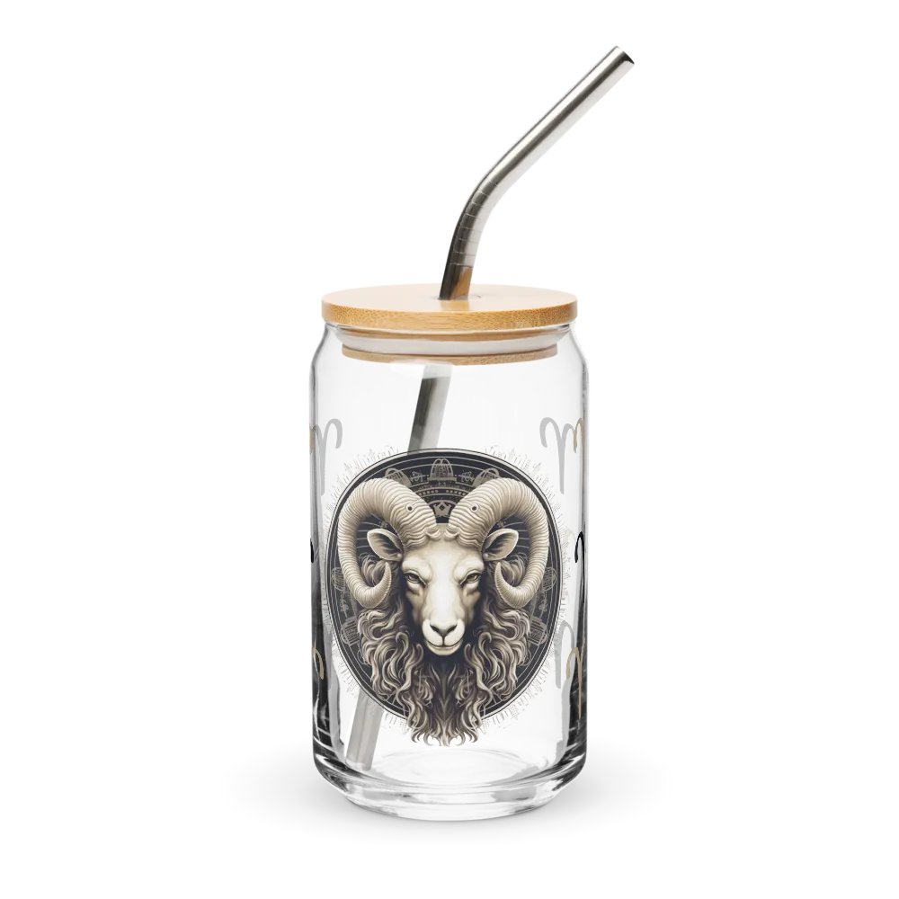 Aries Ram Zodiac Glass Can Sipper product image (2)