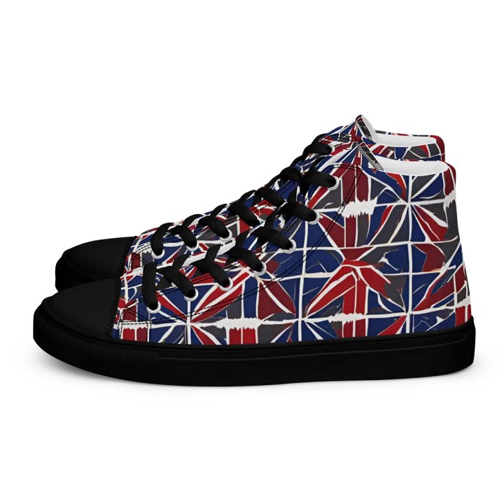 Red And Blue Mosaic Men's High Top Shoes product image (1)