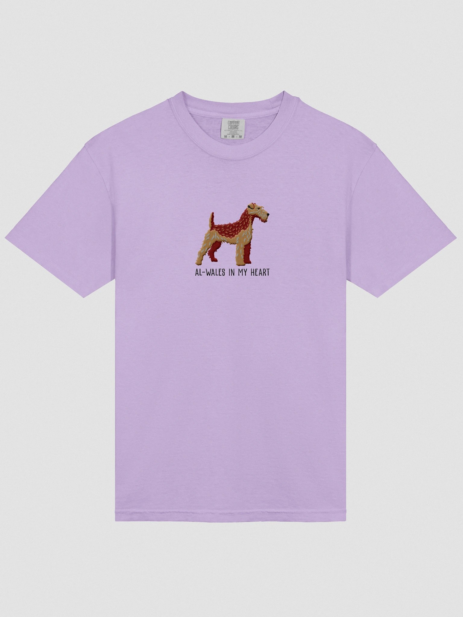 Al-Wales in My Heart T-Shirt(Embroidered) of a Welsh Terrier(Red & Tan) product image (6)