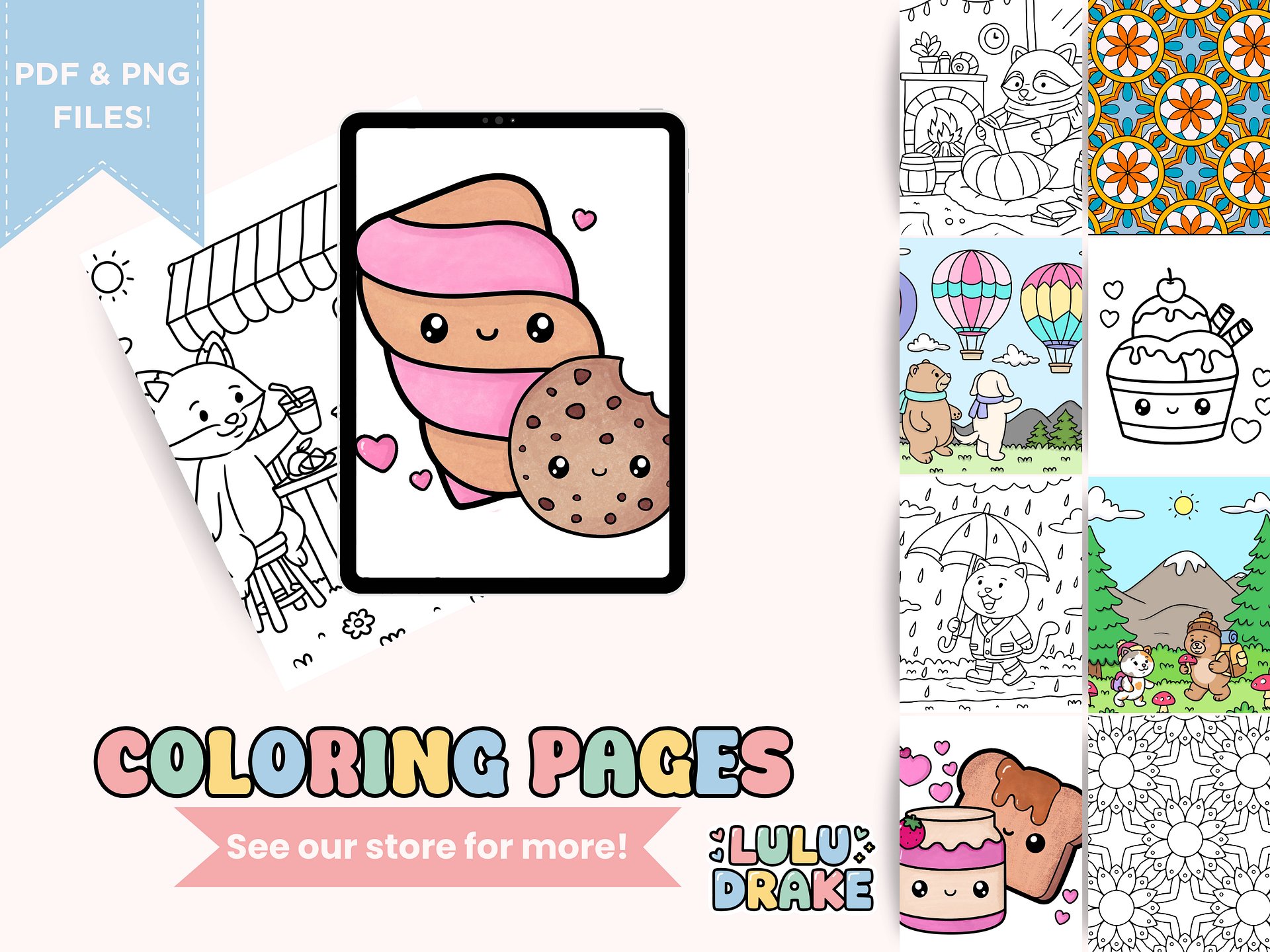Fuzzy Buddies Cozy Fall Coloring eBook, BIG PACK 34 Pages | ★ DIGITAL ★ product image (8)