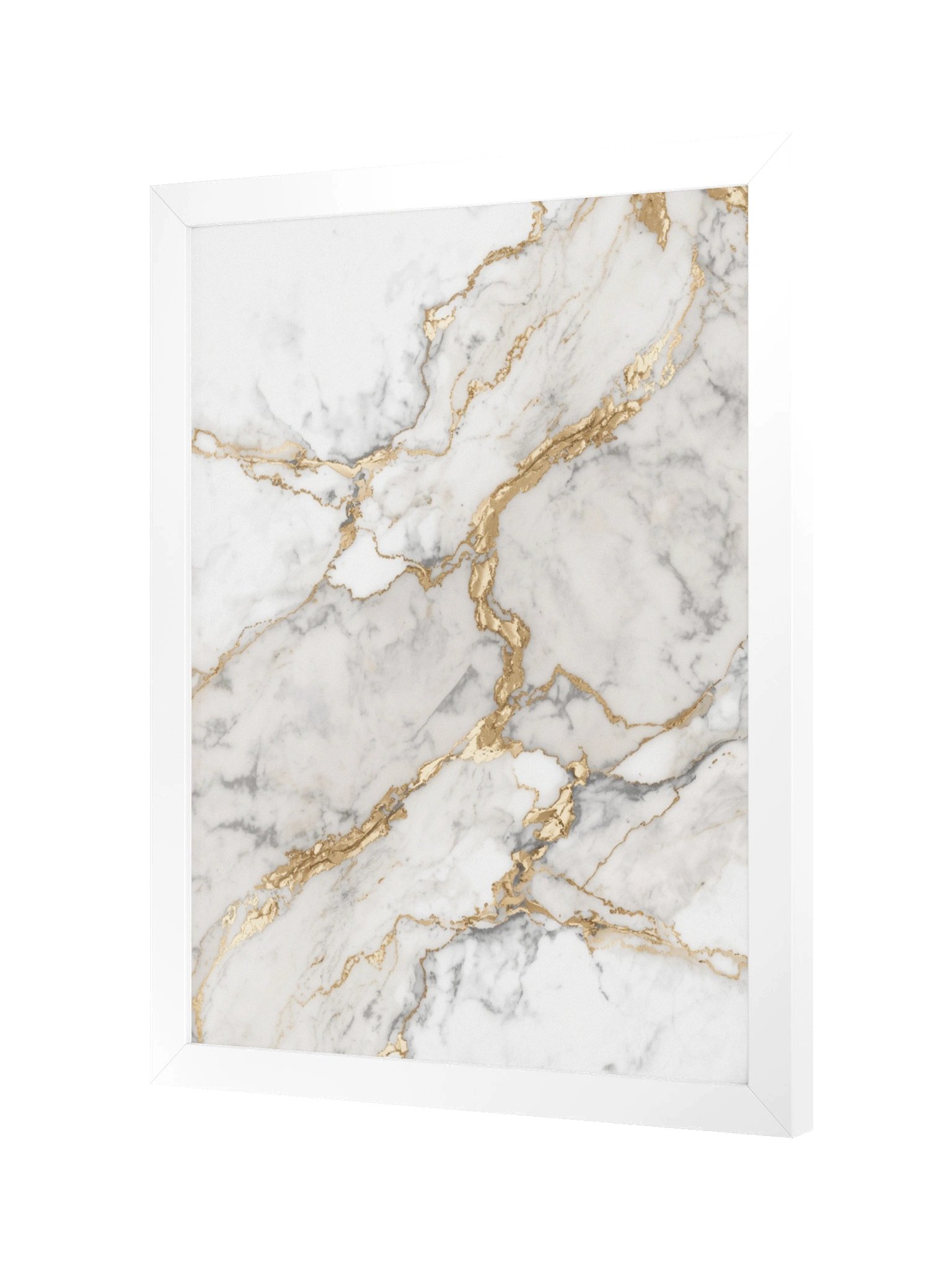 Golden Veins Marble Wall Art | Elegant White & Gold Abstract Decor-30×46 cm product image (6)