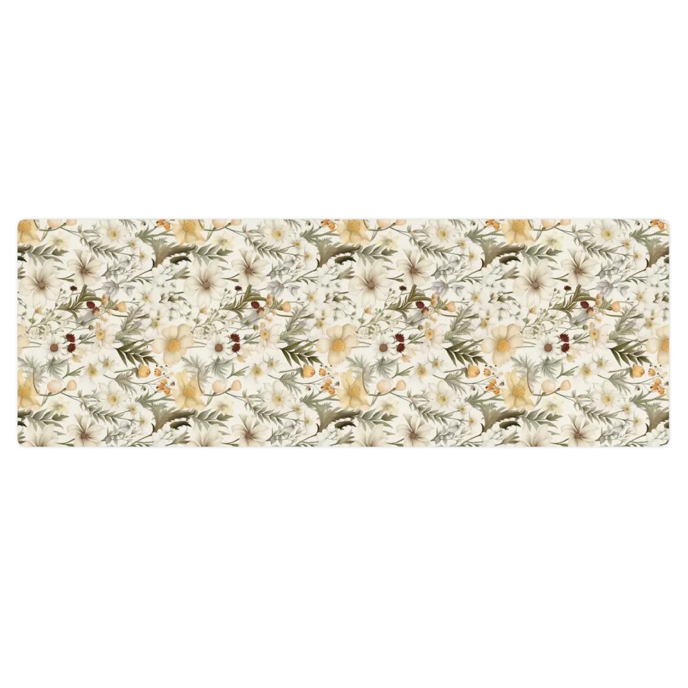 White Floral Yoga Mat by Treasure Pie product image (1)
