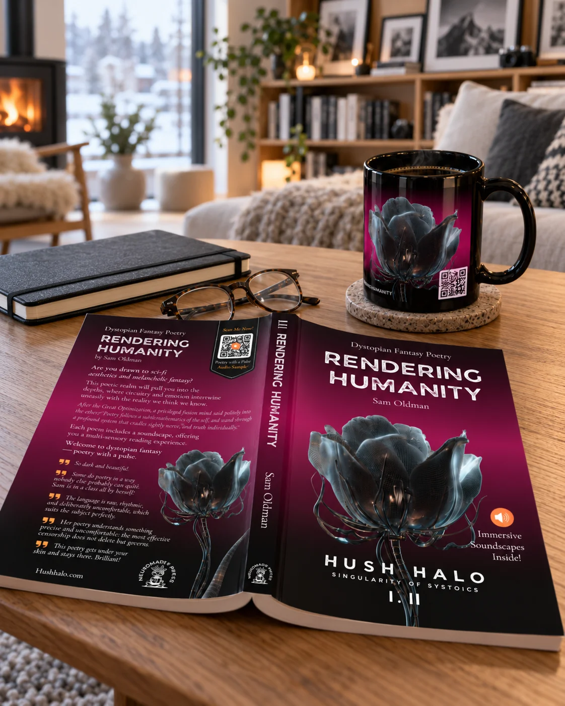 Rendering Humanity, Black Glossy Mug + Daily Poetry Experience [AUDIO] product image (6)