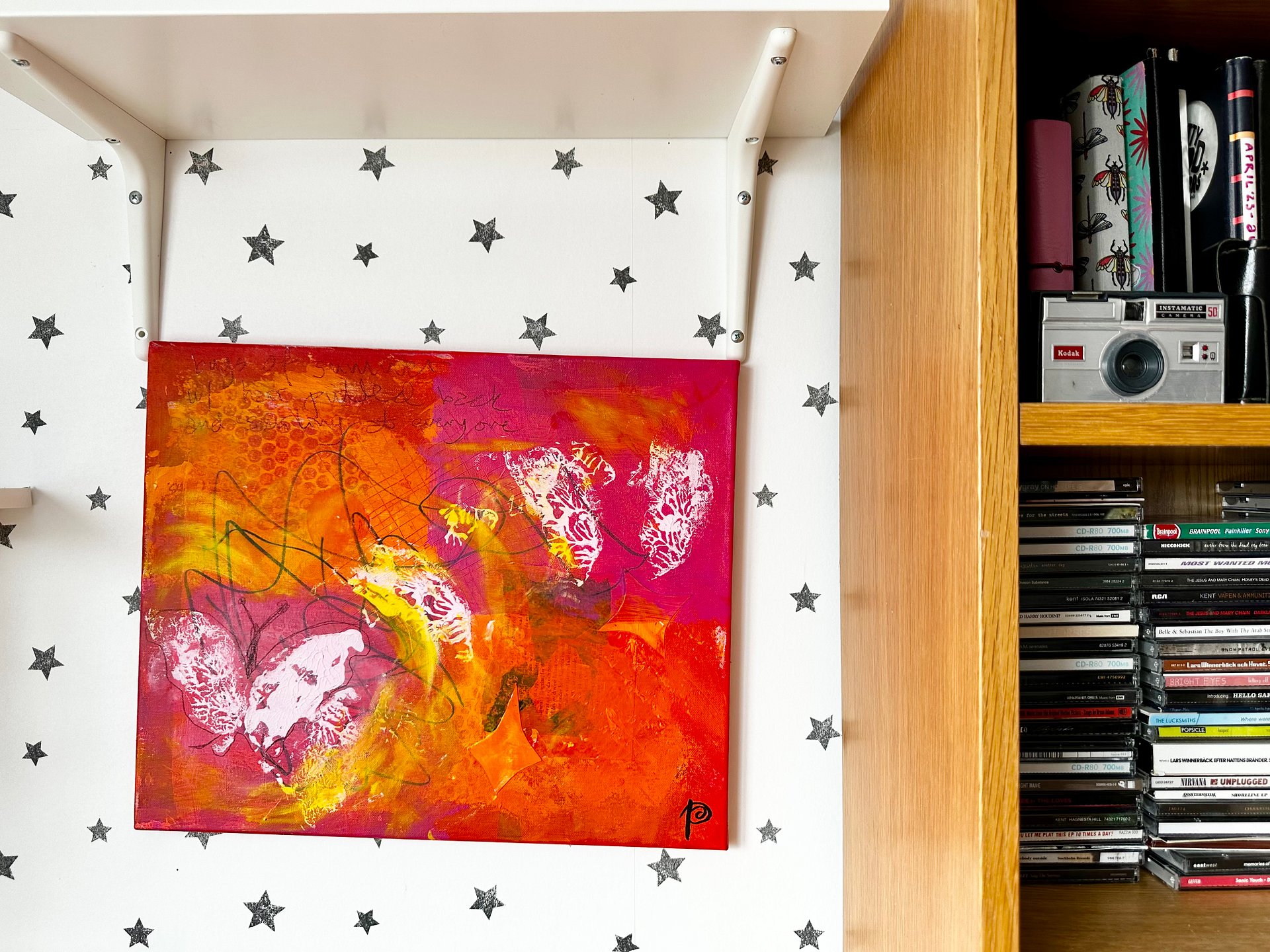 'smiling at everyone' original acrylic painting on canvas product image (2)