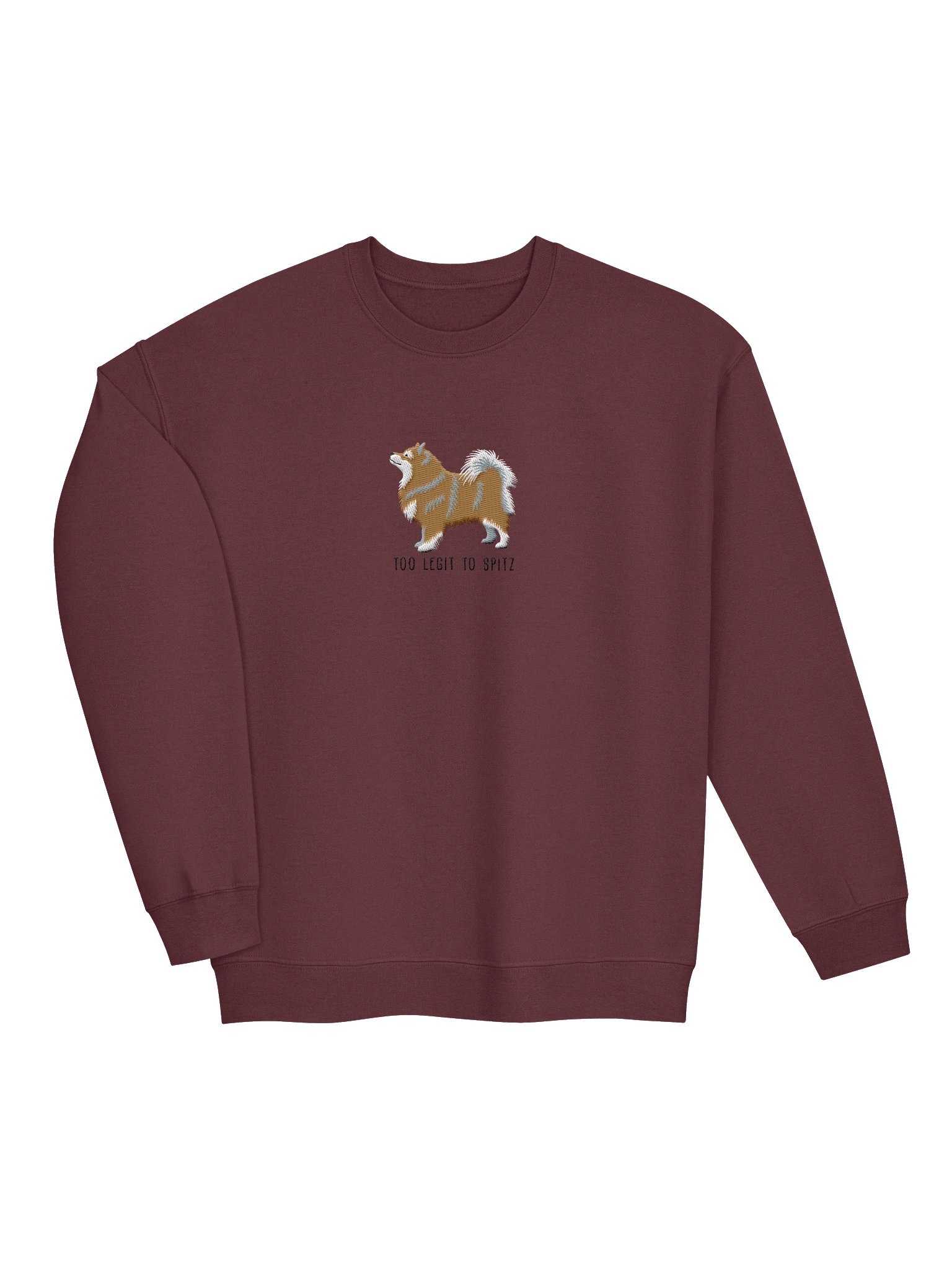 Too Legit to Spitz Sweatshirt (Embroidered) of a Finnish Lapphund(Brown & White) product image (6)