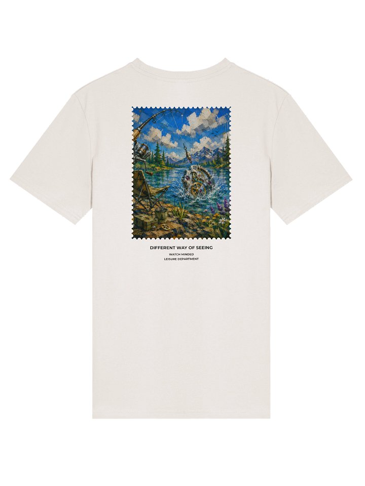 Standard Fit Light Cotton "Clockwork Fishing" T-Shirt, Vintage White product image (1)