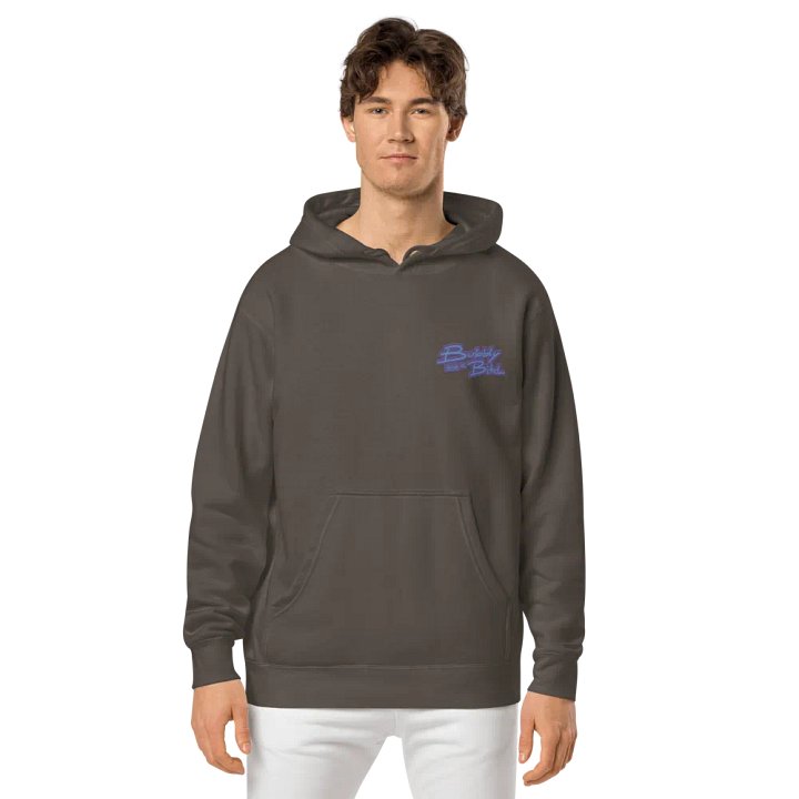 Bubbly and a B*tch (L.C. violet design) embroidered pigment-dyed hoodie product image (2)