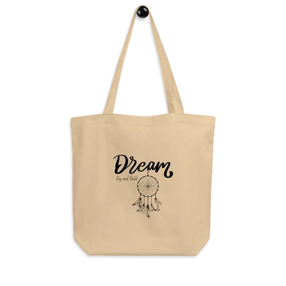 Dream Big and Bold — Organic Cotton Beige Tote Bag for Everyday Use product image (6)