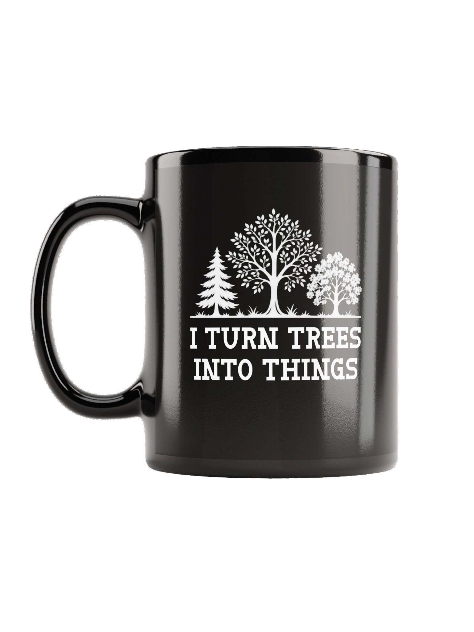 Woodworker Trees Black Glossy Mug product image (1)