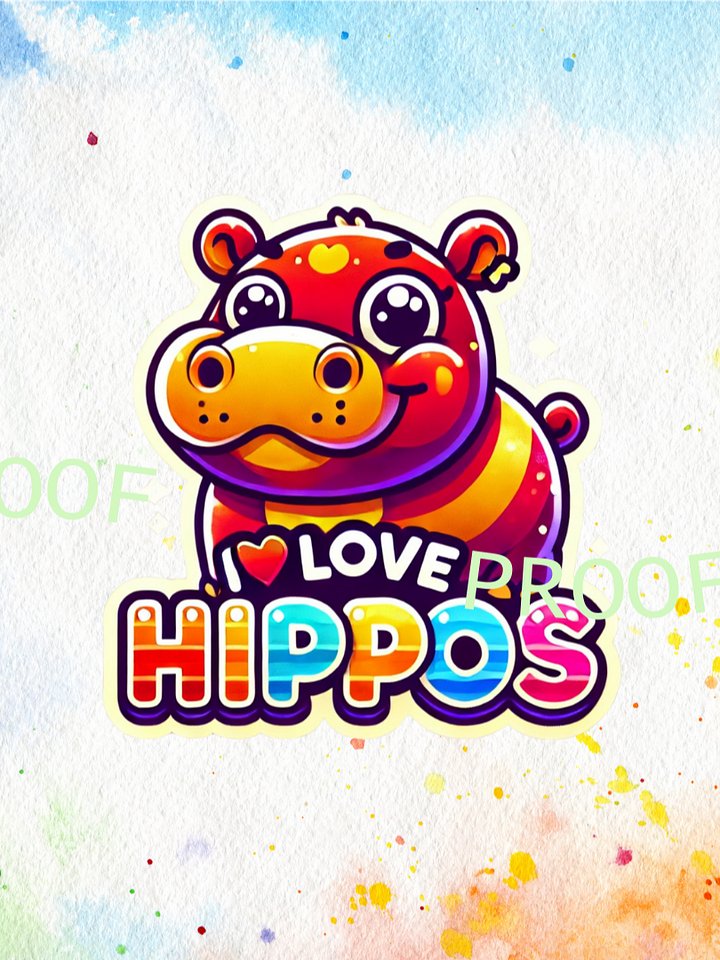 I Love Hippos – Instant Download Graphic Design product image (1)