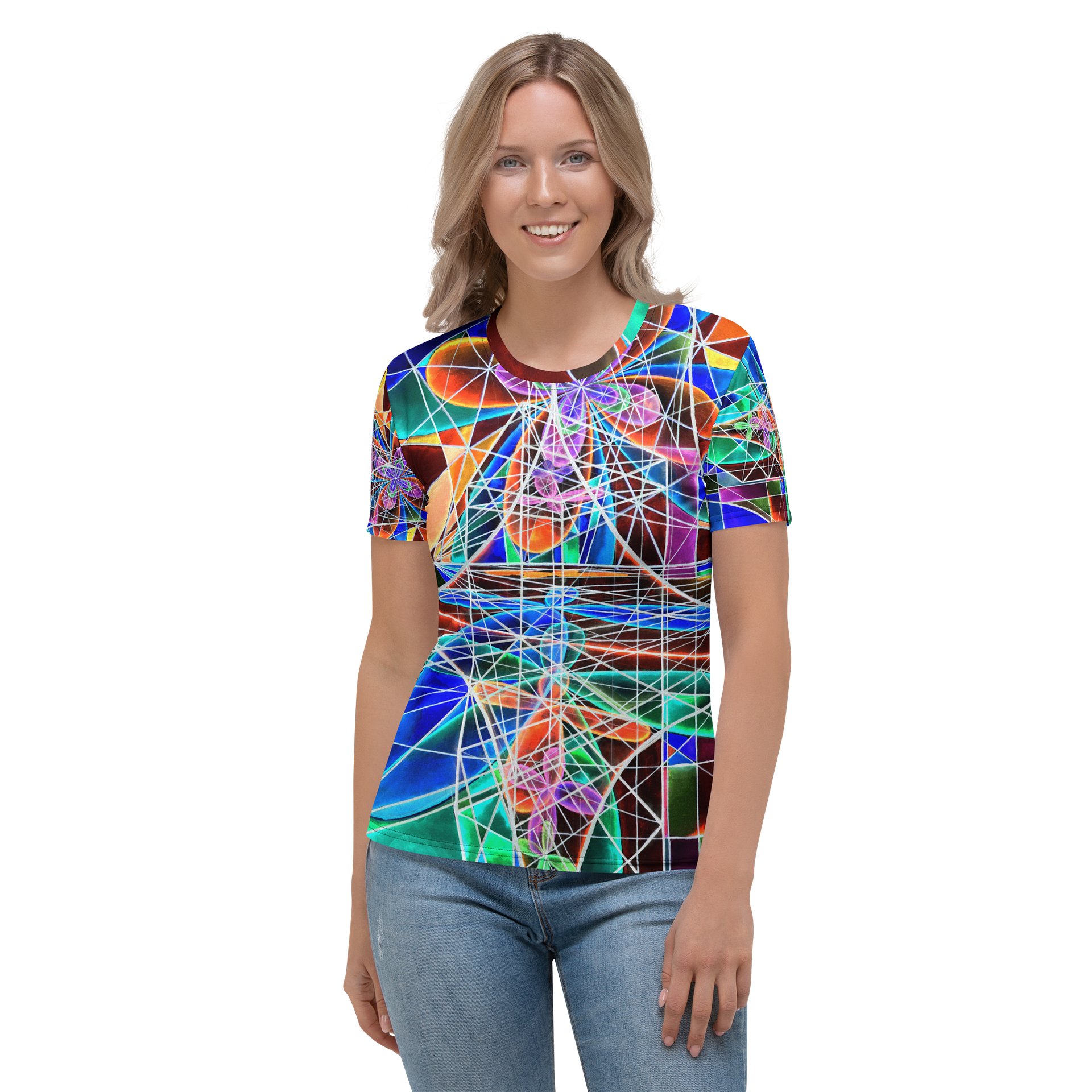 Cathedral of Math - Geometric Negative Art Women's Crew Neck T-Shirt product image (6)
