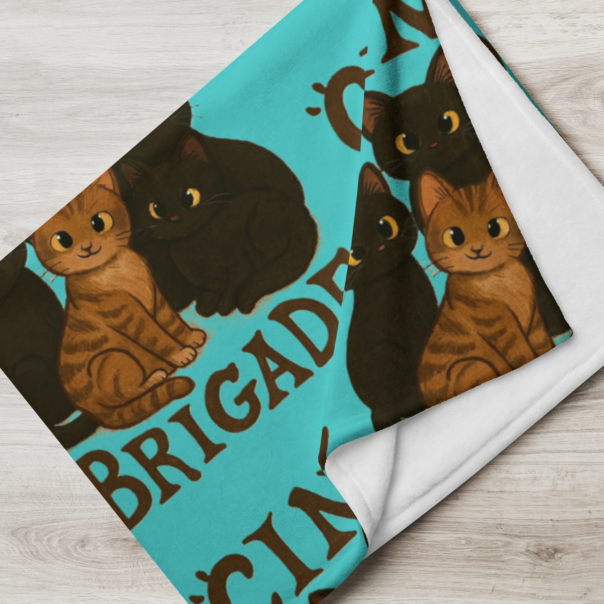Blue Kitty Print Throw Blanket product image (7)