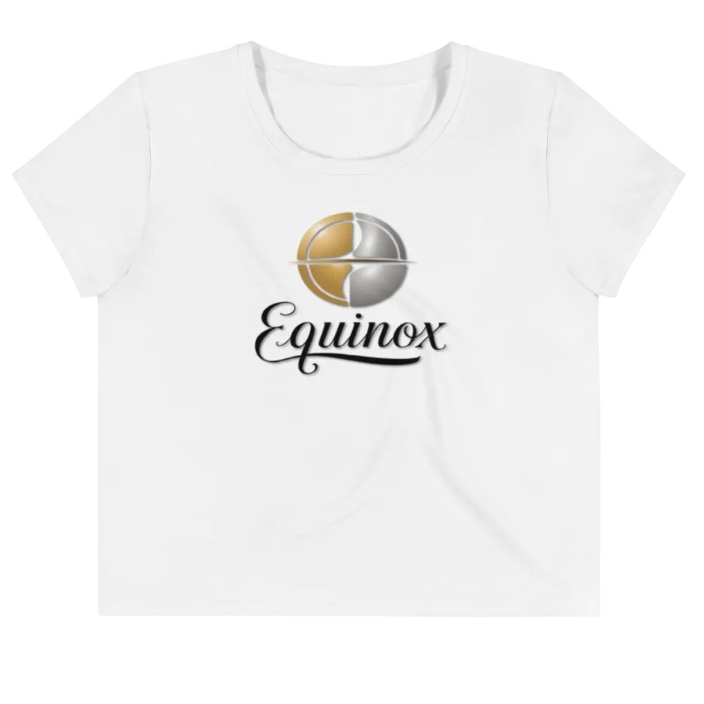 Equinox Women's White Crop Tee - Exclusive Metallic Design product image (3)