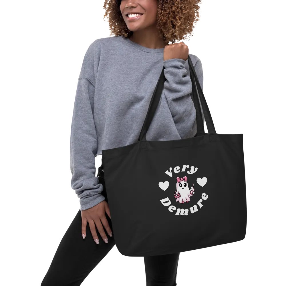 Very Demure Cute Ghost Design Organic Cotton Tote product image (2)