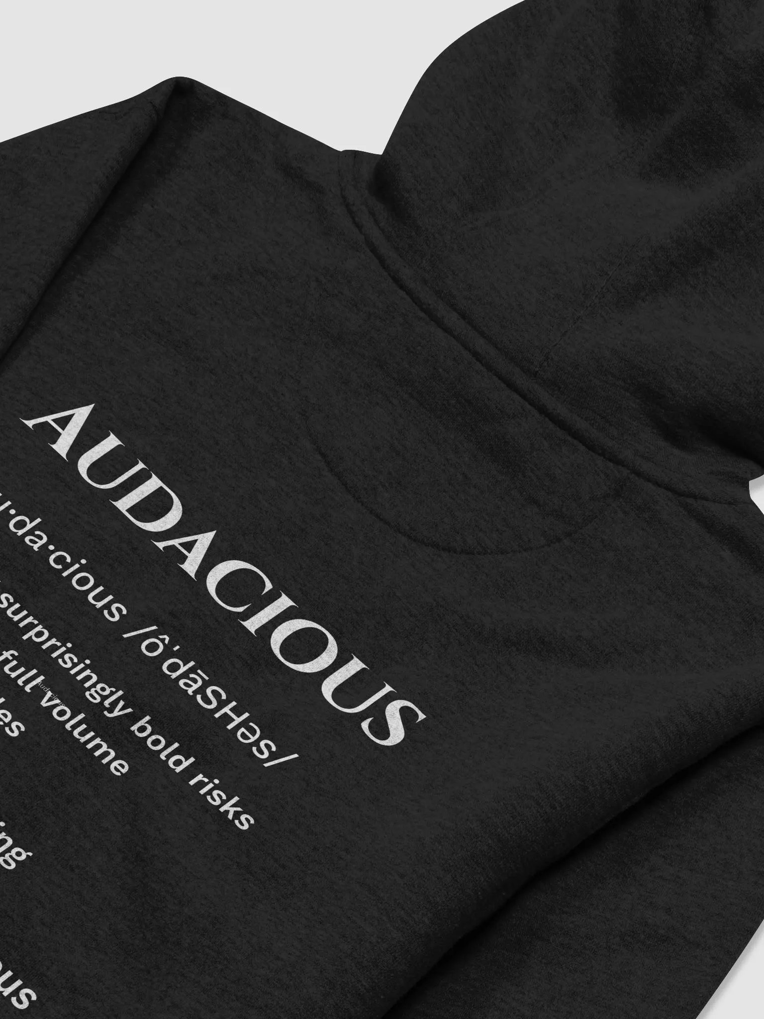AUDACIOUS defined and usage - simple white on black product image (4)