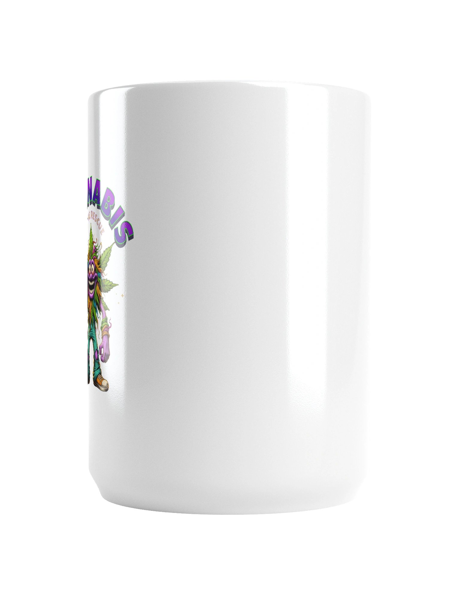 Cannabis to the Rescue! Coffee Mug (White Glossy Ceramic) product image (3)