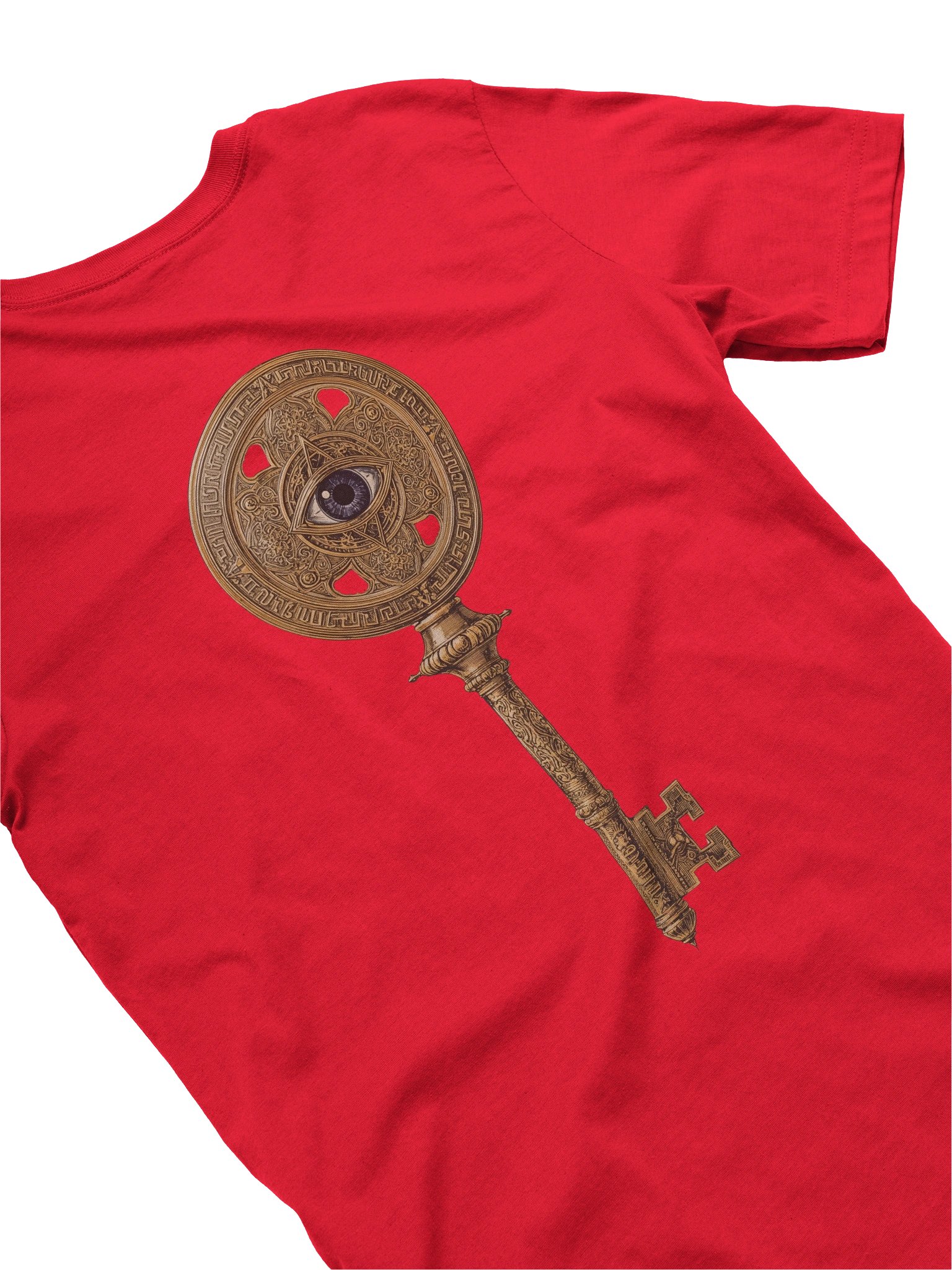 The Gatekeeper’s Key Classic T-Shirt – Back & Left Shoulder Print | Red | Bella+Canvas 3001 product image (4)