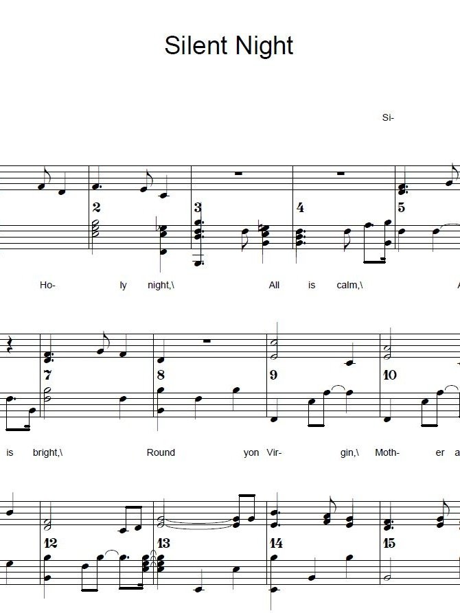 Silent Night - Christmas - Piano sheet music product image (1)