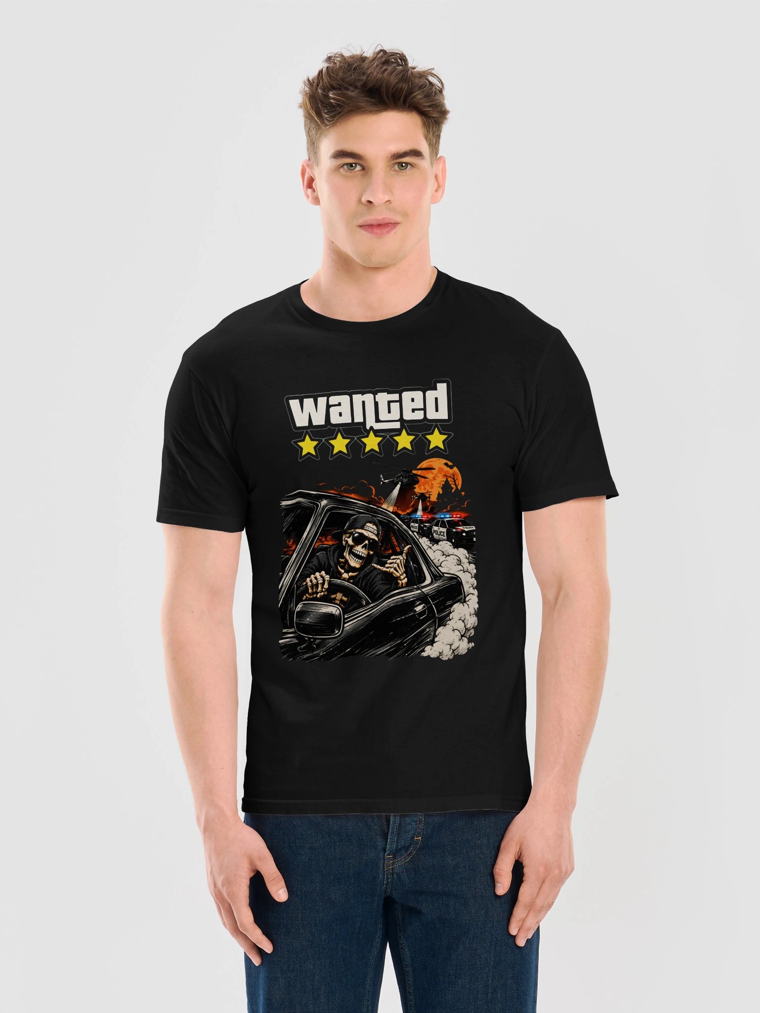GTA VI Halloween T-shirt - Grand Theft Auto 5 Star Wanted Level Halloween Costume product image (2)